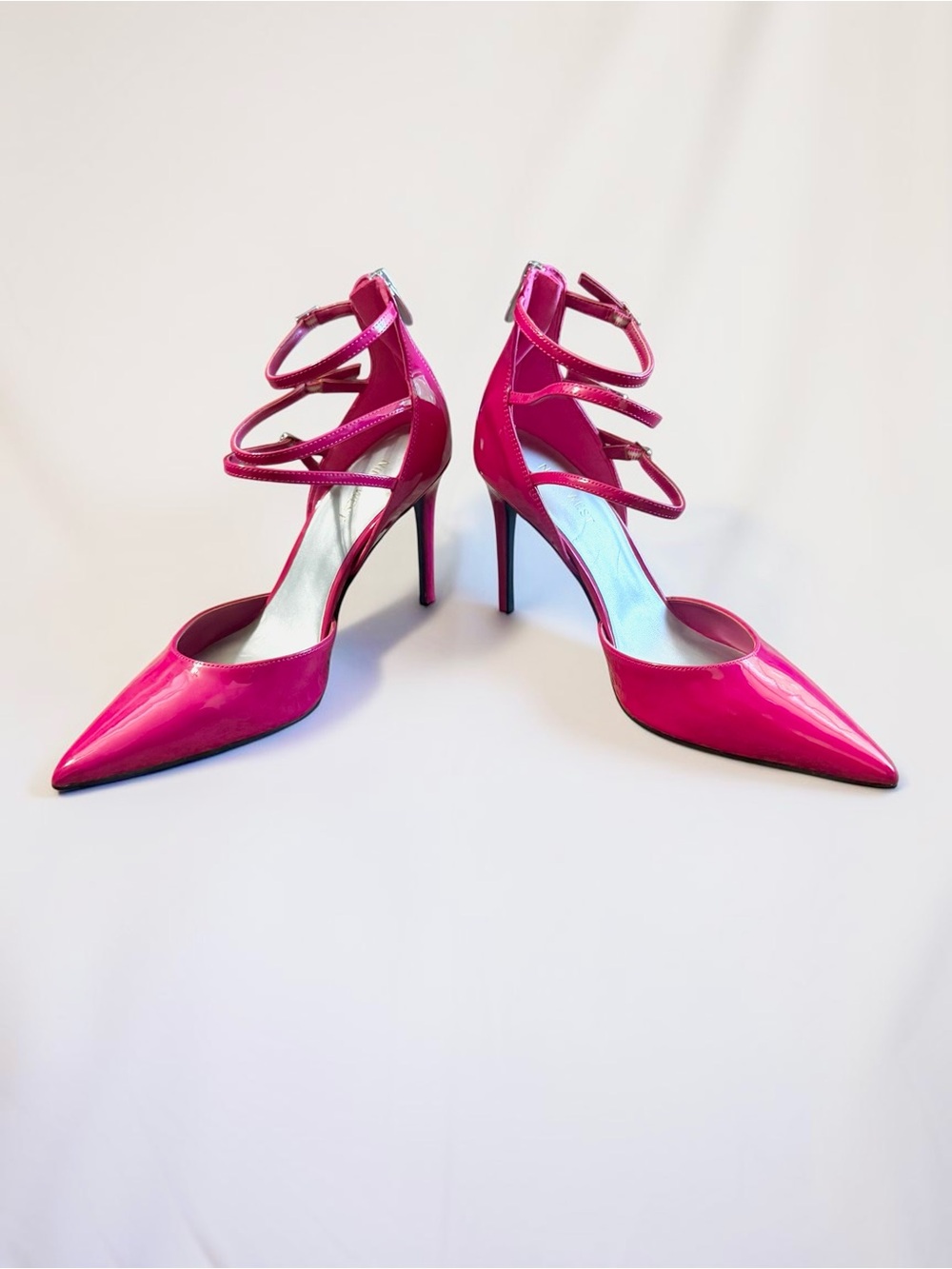 Women’s Pointed Toe Strappy High Heels in Hot Pink